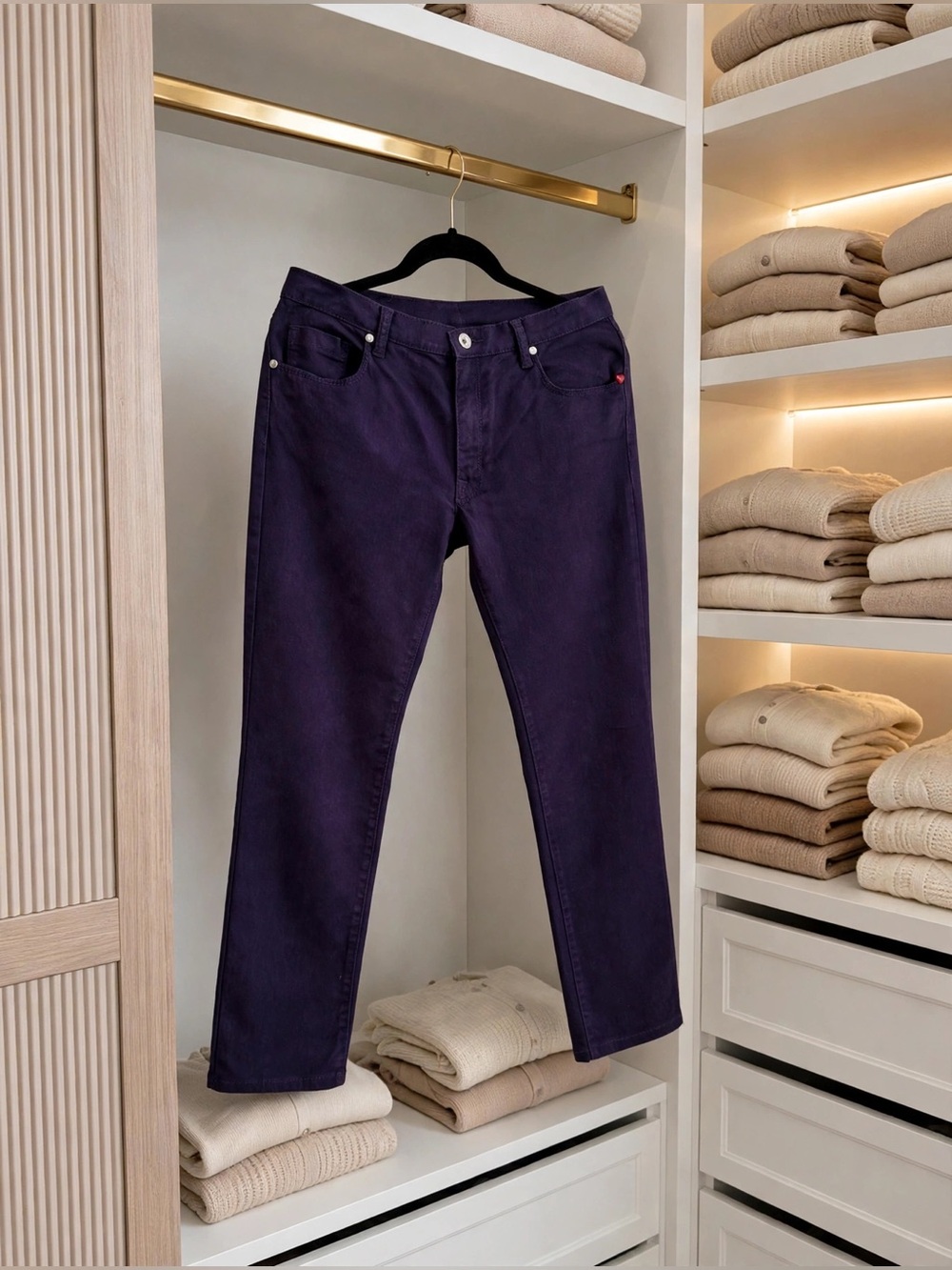 LOVE MOSCHINO Purple Skinny Pants Womens Fits Size 29 Bougie Love Heart
